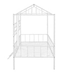 Cadre de lit plateforme double en métal | Style cabane basse, support à lattes pour enfants