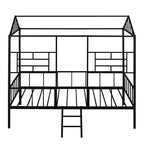 Cadre de lit plateforme double en métal | Style cabane basse, support à lattes pour enfants