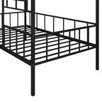 Cadre de lit plateforme double en métal | Style cabane basse, support à lattes pour enfants
