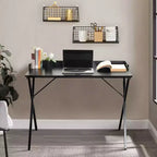 Bureau de jeu 40" | Cadre en métal robuste en forme de X, table d'écriture pour bureau à domicile noir