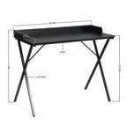 Bureau de jeu 40" | Cadre en métal robuste en forme de X, table d'écriture pour bureau à domicile noir