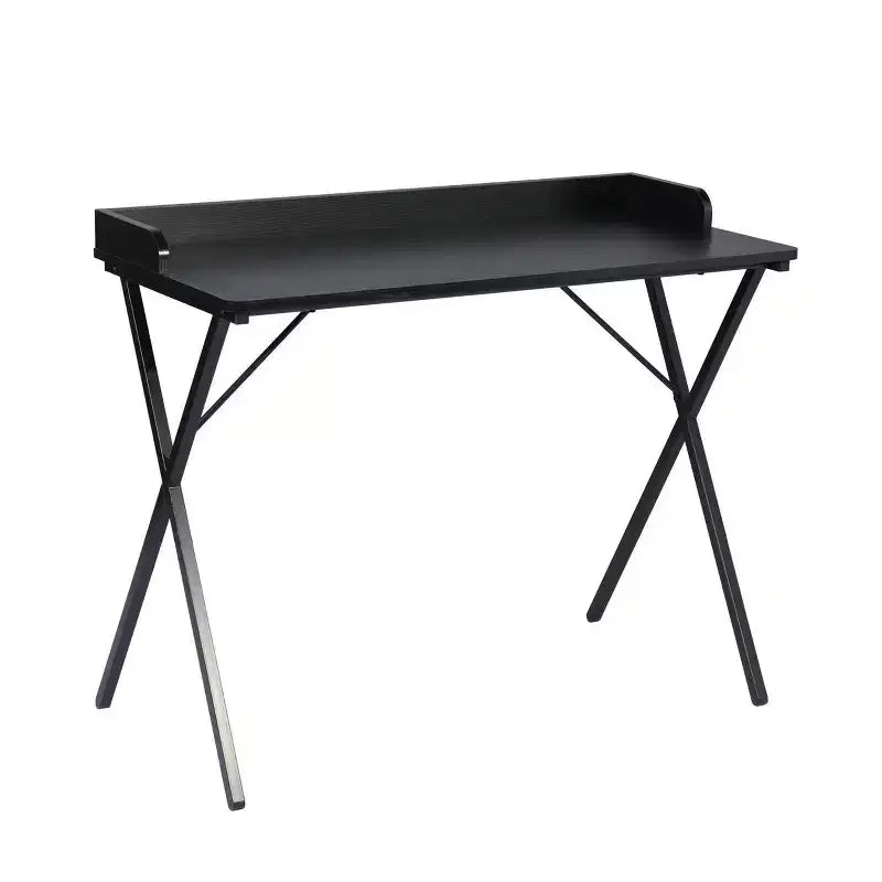 Bureau de jeu 40" | Cadre en métal robuste en forme de X, table d'écriture pour bureau à domicile noir