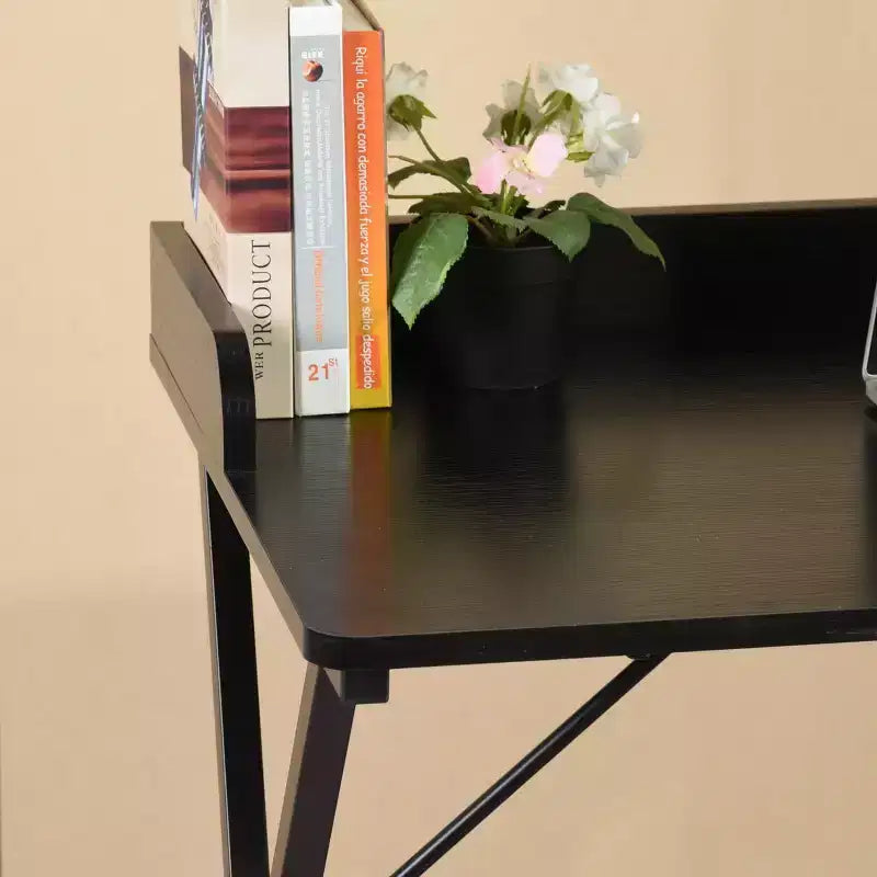 Bureau de jeu 40" | Cadre en métal robuste en forme de X, table d'écriture pour bureau à domicile noir