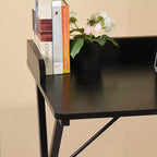 Bureau de jeu 40" | Cadre en métal robuste en forme de X, table d'écriture pour bureau à domicile noir