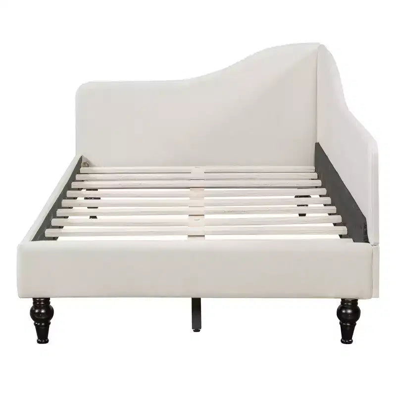 Lit de repos en lin profilé | Pieds en bois massif, Canapé-lit moderne pour salon