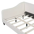 Lit de repos en lin profilé | Pieds en bois massif, Canapé-lit moderne pour salon