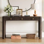 Console rustique et table d'entrée | 3 tiroirs dissimulés, pieds épais et robustes