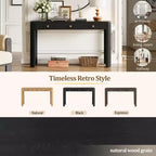 Console rustique et table d'entrée | 3 tiroirs dissimulés, pieds épais et robustes