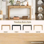 Console rustique et table d'entrée | 3 tiroirs dissimulés, pieds épais et robustes