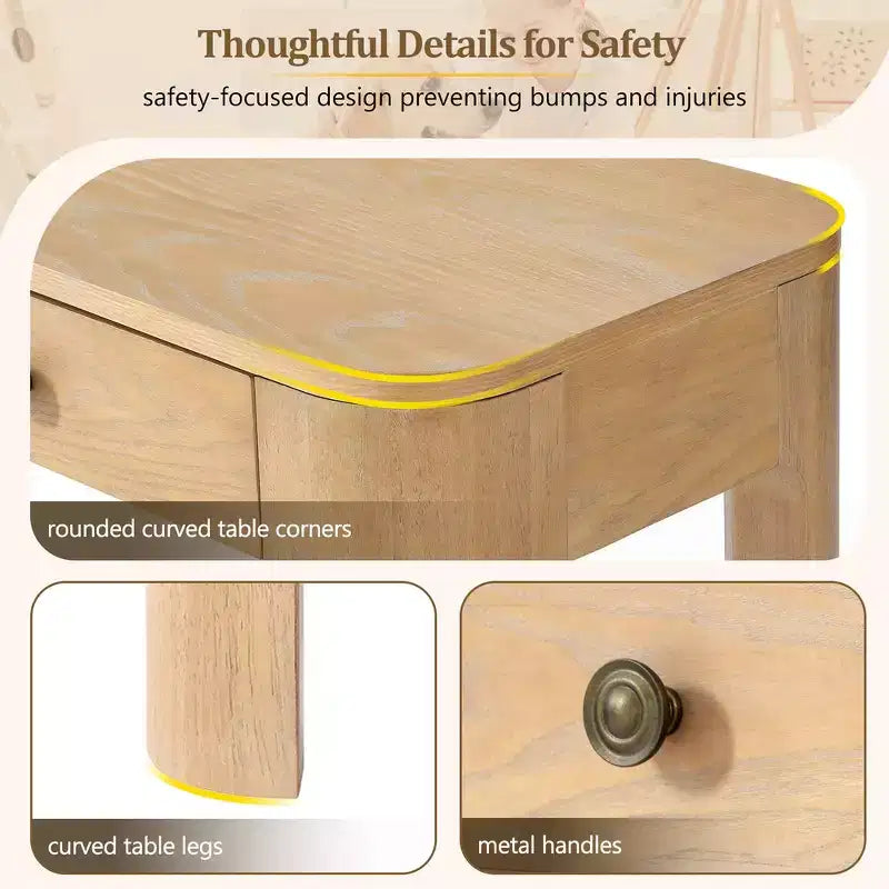 Console rustique et table d'entrée | 3 tiroirs dissimulés, pieds épais et robustes