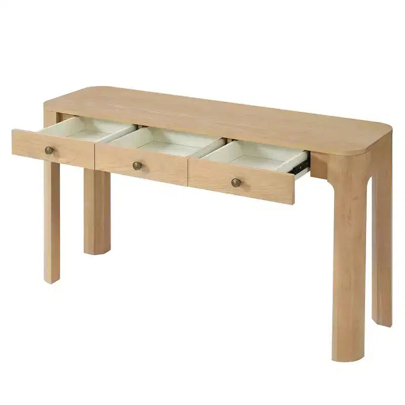 Console rustique et table d'entrée | 3 tiroirs dissimulés, pieds épais et robustes