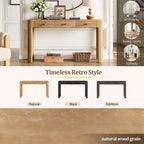 Console rustique et table d'entrée | 3 tiroirs dissimulés, pieds épais et robustes
