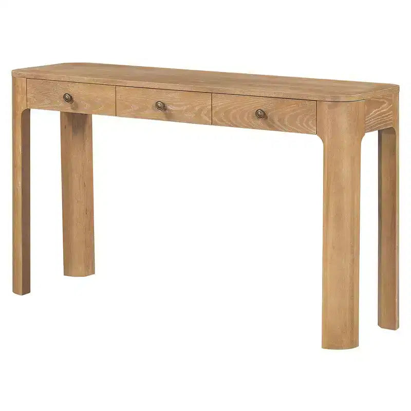 Console rustique et table d'entrée | 3 tiroirs dissimulés, pieds épais et robustes