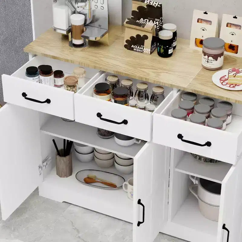 Buffet de ferme | 3 tiroirs, 3 portes, console et meuble à vin