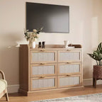 Armoire de rangement 6 tiroirs en osier | Style fermier, Plateau avec rebord surélevé
