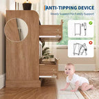 Armoire de rangement 6 tiroirs en osier | Style fermier, Plateau avec rebord surélevé
