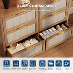Armoire de rangement 6 tiroirs en osier | Style fermier, Plateau avec rebord surélevé