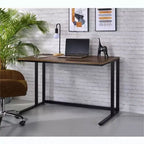 Bureau d'ordinateur en métal gris 28" | Étagère de rangement ouverte, bureau moderne