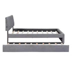 Lit plate-forme capitonné pour lit double/grand lit avec lit gigogne | Polaire Teddy & Lumière LED