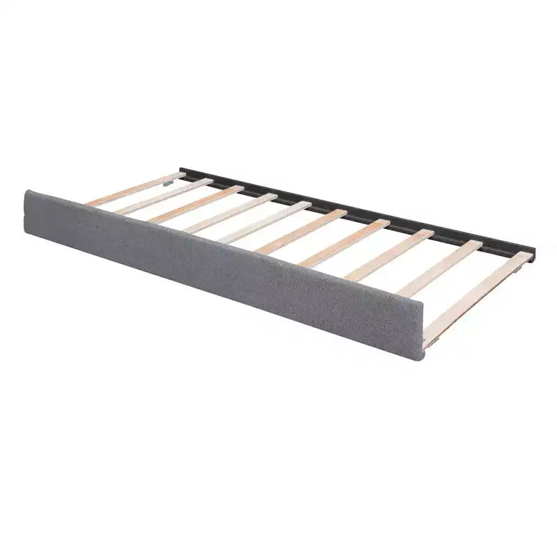 Lit plate-forme capitonné pour lit double/grand lit avec lit gigogne | Polaire Teddy & Lumière LED