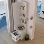 Armoire miroir intégrale de 160 cm avec tiroirs | Très grand miroir de dressing