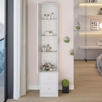 Armoire miroir intégrale de 160 cm avec tiroirs | Très grand miroir de dressing