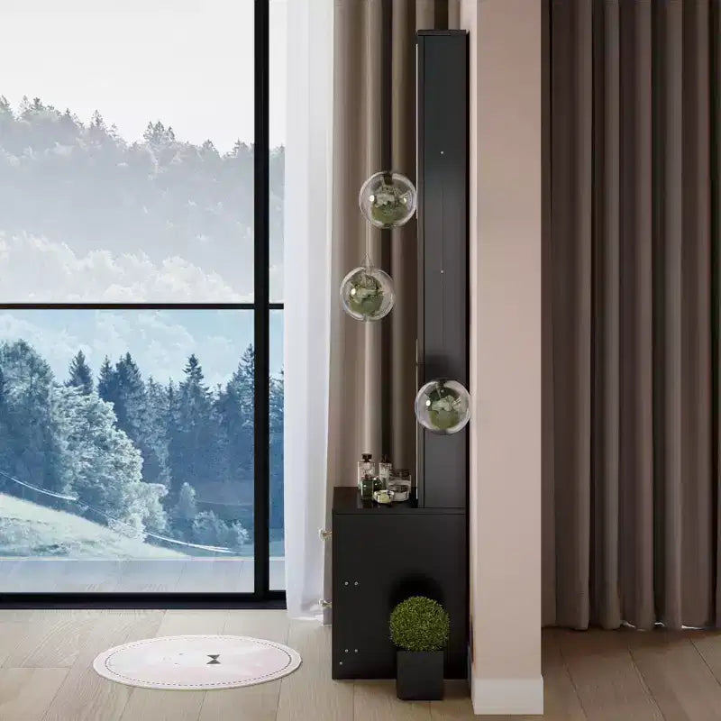 Armoire miroir intégrale de 160 cm avec tiroirs | Très grand miroir de dressing