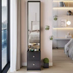 Armoire miroir intégrale de 160 cm avec tiroirs | Très grand miroir de dressing