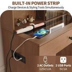 Grande Coiffeuse | Miroir coulissant, 3 lumières de couleur, Tiroirs et Ports de charge
