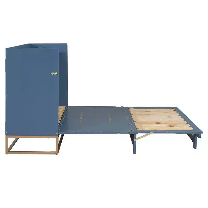 Lit escamotable Queen Murphy avec pieds dorés | Lit pliant pour chambre d'amis