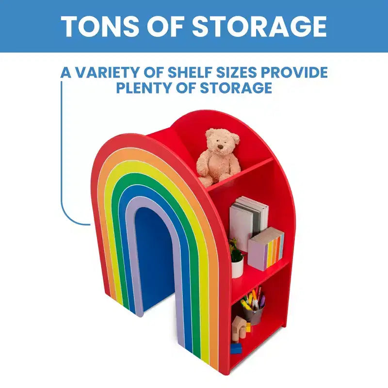 Bibliothèque Arc-en-ciel pour enfants | Rangement coloré pour chambre d'enfant