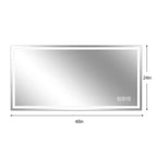 Miroir de salle de bain LED anti-buée 48" | 3 couleurs et 5 niveaux de gradation, bord droit