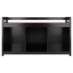Banc de rangement 3 sections Addison | Espresso foncé, Pouf en similicuir