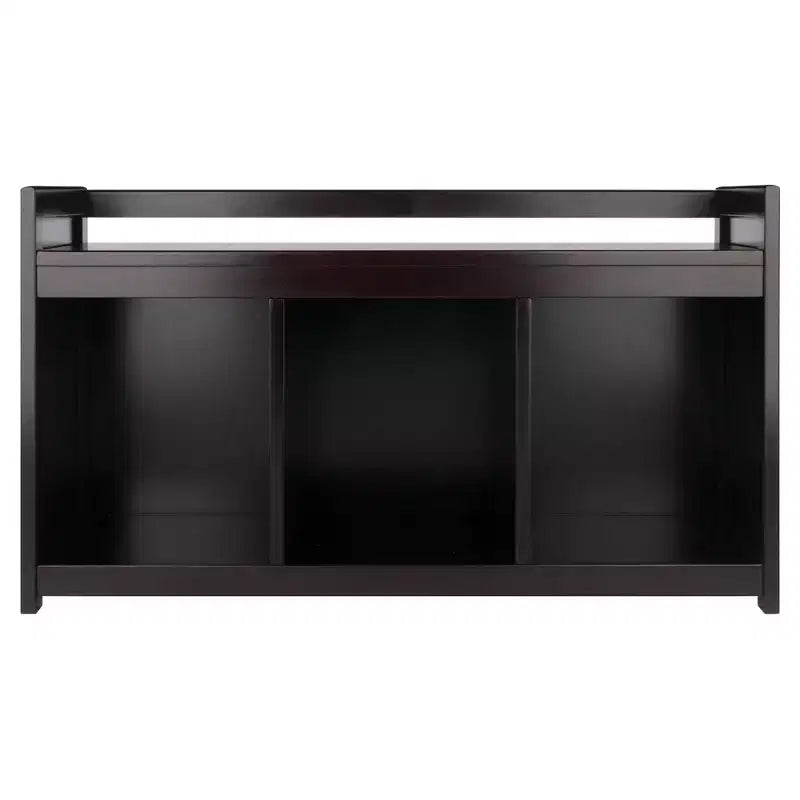 Banc de rangement 3 sections Addison | Espresso foncé, Pouf en similicuir