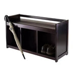 Banc de rangement 3 sections Addison | Espresso foncé, Pouf en similicuir