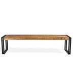 Banc de 180 cm en bois recyclé fait main | Pieds en fer, style industriel rustique