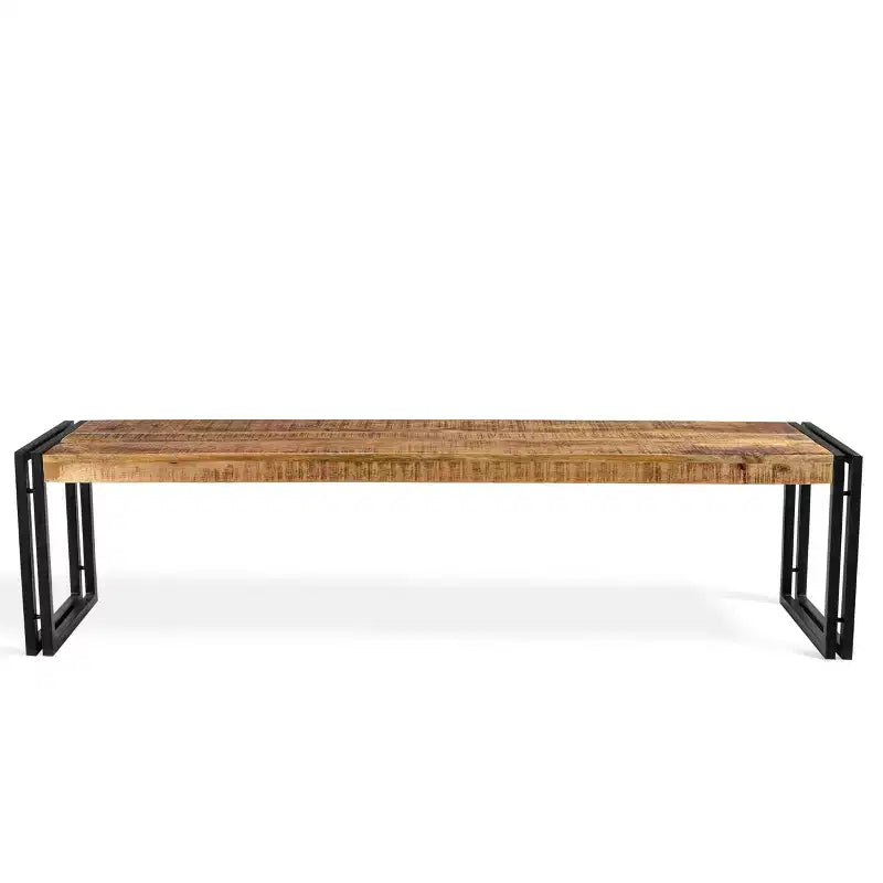 Banc de 180 cm en bois recyclé fait main | Pieds en fer, style industriel rustique