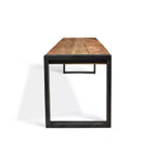 Banc de 180 cm en bois recyclé fait main | Pieds en fer, style industriel rustique