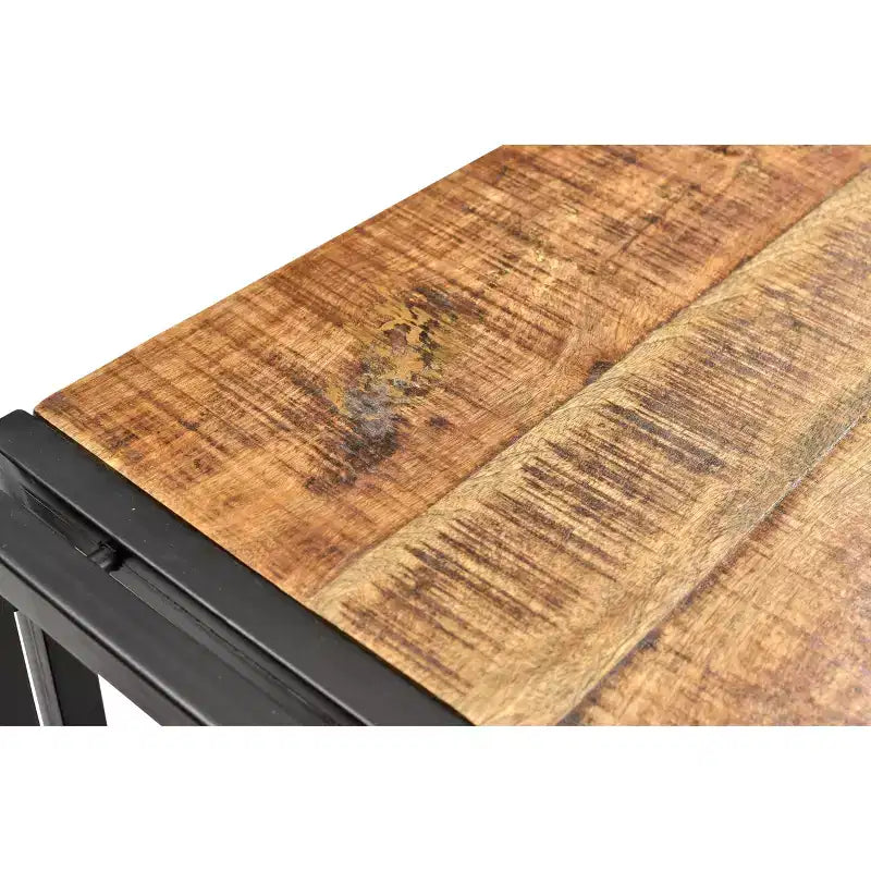 Banc de 180 cm en bois recyclé fait main | Pieds en fer, style industriel rustique