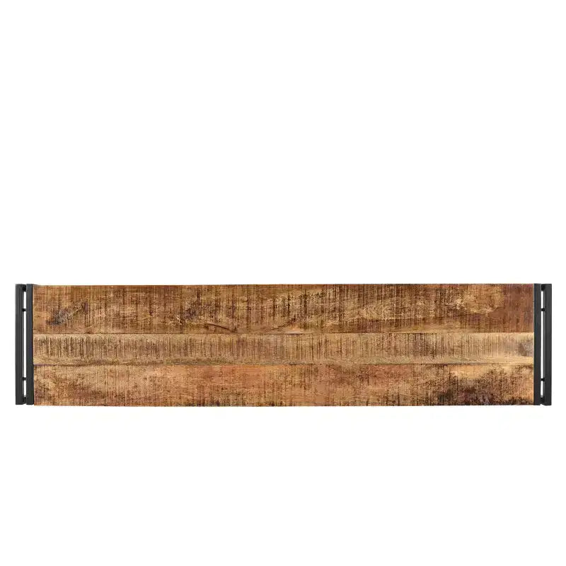 Banc de 180 cm en bois recyclé fait main | Pieds en fer, style industriel rustique