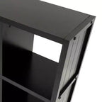 Bibliothèque à fentes 3x3 de 40 po | Moderne du milieu du siècle, Étagères fixes, Noir