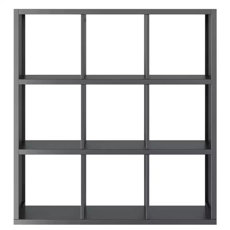 Bibliothèque à fentes 3x3 de 40 po | Moderne du milieu du siècle, Étagères fixes, Noir