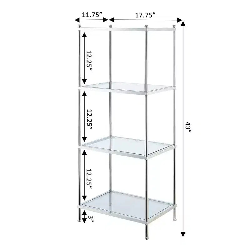 Étagère tour chromée à 4 niveaux de 109 cm | Organisateur de rangement pour salle de bain et chambre à coucher