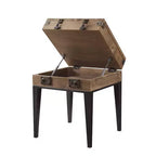 Table d'appoint Kolin 20 po | Chêne rustique et gris mat, vitrine en verre biseauté