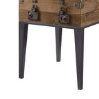 Table d'appoint Kolin 20 po | Chêne rustique et gris mat, vitrine en verre biseauté