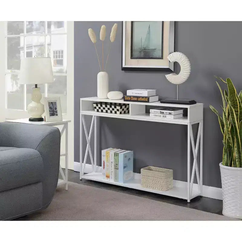 Console de luxe Tucson avec étagère | Meuble d'entrée et de salon