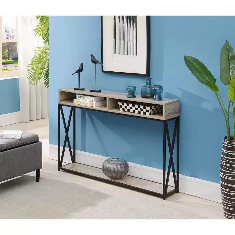 Console de luxe Tucson avec étagère | Meuble d'entrée et de salon