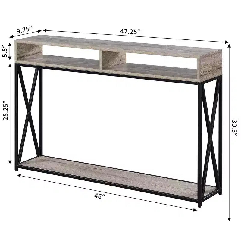 Console de luxe Tucson avec étagère | Meuble d'entrée et de salon