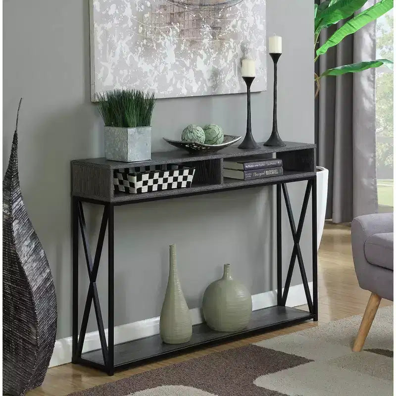 Console de luxe Tucson avec étagère | Meuble d'entrée et de salon