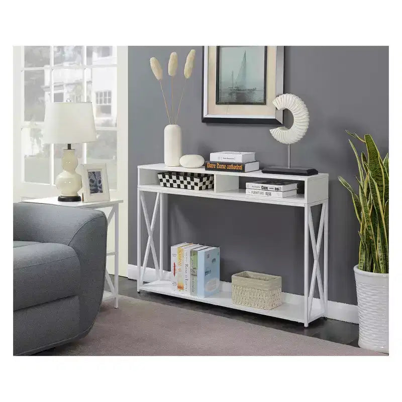 Console de luxe Tucson avec étagère | Meuble d'entrée et de salon